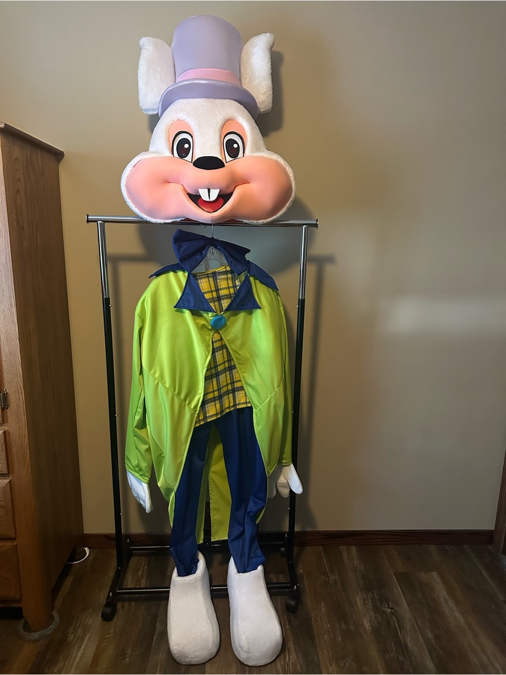 Bunny Costume in Lime Green and Blue - Classic Character Outfit